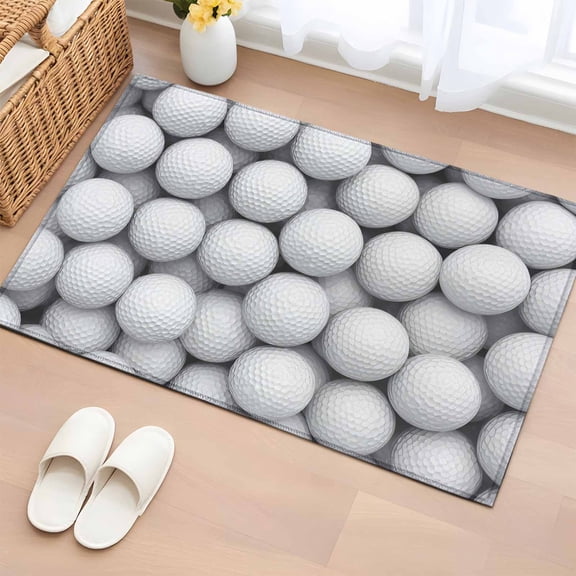 Rectangle Area Rugs 2 x 3 Ft, Golf Non-Slip Residential Carpet, Modern Geometric Abstract Balls Textured Indoor Crawling Mats Runner Rugs for Living Room/Dining Room/Bedroom