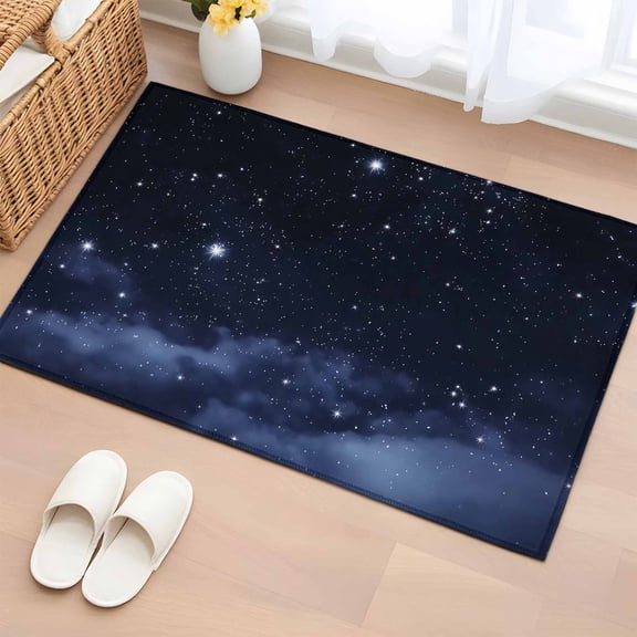 Rectangle Area Rugs 2 x 3 Ft, Ombre Blue Non-Slip Residential Carpet, Modern Abstract Sky Landscape Indoor Crawling Mats Runner Rugs for Living Room/Dining Room/Bedroom