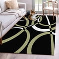 thumbnail image 1 of Rectangle Area Rugs 3 x 5 Ft, Black Geometric Non-Slip Residential Carpet, Modern Sage Green White Striped Art Indoor Crawling Mats Runner Rugs for Living Room/Dining Room/Bedroom, 1 of 8