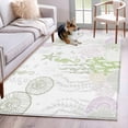 thumbnail image 1 of Rectangle Area Rugs 3 x 5 Ft, Coastal Sage Green Non-Slip Residential Carpet, Ocean Coral Starfish Jellyfish Indoor Crawling Mats Runner Rugs for Living Room/Dining Room/Bedroom, 1 of 8