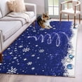 thumbnail image 1 of Rectangle Area Rugs 3 x 5 Ft, Navy Blue Christmas Non-Slip Residential Carpet, Xmas Tree Snowflake Winter Abstract Indoor Crawling Mats Runner Rugs for Living Room/Dining Room/Bedroom, 1 of 8