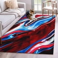 thumbnail image 1 of Rectangle Area Rugs 3 x 5 Ft, Red Blue Marble Non-Slip Residential Carpet, Modern Abstract Art Fluid Marble Indoor Crawling Mats Runner Rugs for Living Room/Dining Room/Bedroom, 1 of 8