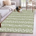 thumbnail image 1 of Rectangle Area Rugs 3 x 5 Ft, Sage Green Spring Leaves Non-Slip Residential Carpet, Pastoral Botanical Striped Flowers Indoor Crawling Mats Runner Rugs for Living Room/Dining Room/Bedroom, 1 of 8