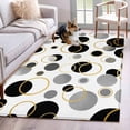 thumbnail image 1 of Rectangle Area Rugs 4 x 6 Ft, Black Polka Dots Non-Slip Residential Carpet, Modern Abstract Art Indoor Crawling Mats Runner Rugs for Living Room/Dining Room/Bedroom, 1 of 8