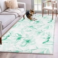 thumbnail image 1 of Rectangle Area Rugs 4 x 6 Ft, Green Flower Non-Slip Residential Carpet, Watercolor Floral Botanical Line Drawing Print Indoor Crawling Mats Runner Rugs for Living Room/Dining Room/Bedroom, 1 of 8