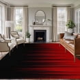 thumbnail image 1 of Rectangle Area Rugs 5 x 7 Ft, Dark Red Black Ombre Non-Slip Residential Carpet, Modern Abstract Art Striped Gradient Indoor Crawling Mats Runner Rugs for Living Room/Dining Room/Bedroom, 1 of 9
