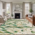thumbnail image 1 of Rectangle Area Rugs 5 x 7 Ft, St Patrick's Day Non-Slip Residential Carpet, Spring Leaves Green Flowers Plants Beige Indoor Crawling Mats Runner Rugs for Living Room/Dining Room/Bedroom, 1 of 8
