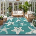 thumbnail image 1 of Rectangle Area Rugs 5 x 7 Ft, Turquoise Starfish Coastal Non-Slip Residential Carpet, Nautical Summer Ocean Abstract Art Indoor Crawling Mats Runner Rugs for Living Room/Dining Room/Bedroom, 1 of 9