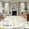 thumbnail image 1 of Rectangle Area Rugs 5 x 7 Ft, Yellow Spring Floral Non-Slip Residential Carpet, Flowers Botanical Elegant Pastoral Indoor Crawling Mats Runner Rugs for Living Room/Dining Room/Bedroom, 1 of 8