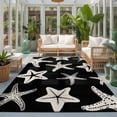 thumbnail image 1 of Rectangle Area Rugs 5 x 8 Ft, Black Starfish Coastal Non-Slip Residential Carpet, Nautical Summer Ocean Abstract Art Indoor Crawling Mats Runner Rugs for Living Room/Dining Room/Bedroom, 1 of 9