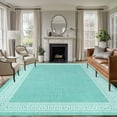 thumbnail image 1 of Rectangle Area Rugs 5 x 8 Ft, Bluish Green Retro Greek Key Non-Slip Residential Carpet, Greece Ancient Rustic Geometric Indoor Crawling Mats Runner Rugs for Living Room/Dining Room/Bedroom, 1 of 8