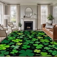 thumbnail image 1 of Rectangle Area Rugs 5 x 8 Ft, Saint Patrick's Day Non-Slip Residential Carpet, Spring Farmhouse Botanical Clovers Indoor Crawling Mats Runner Rugs for Living Room/Dining Room/Bedroom, 1 of 8