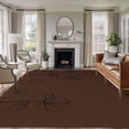 thumbnail image 1 of Rectangle Area Rugs 6 x 9 Ft, Brown Flowers Non-Slip Residential Carpet, Japanese Abstract Floral Plants Simple Art Indoor Crawling Mats Runner Rugs for Living Room/Dining Room/Bedroom, 1 of 8