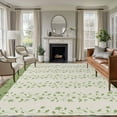 thumbnail image 1 of Rectangle Area Rugs 6 x 9 Ft, Green Floral Non-Slip Residential Carpet, Spring Flowers Indoor Crawling Mats Runner Rugs for Living Room/Dining Room/Bedroom, 1 of 8