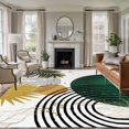 thumbnail image 1 of Rectangle Area Rugs 6 x 9 Ft, Green Yellow Boho Non-Slip Residential Carpet, Modern Abstract Geometric Indoor Crawling Mats Runner Rugs for Living Room/Dining Room/Bedroom, 1 of 8