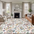 thumbnail image 1 of Rectangle Area Rugs 6 x 9 Ft, Paisley Flower Non-Slip Residential Carpet, Spring Watercolor Country Floral Leaf Plant Indoor Crawling Mats Runner Rugs for Living Room/Dining Room/Bedroom, 1 of 8
