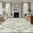 thumbnail image 1 of Rectangle Area Rugs 6 x 9 Ft, Sage Green Geometric Non-Slip Residential Carpet, Moroccan Chic Abstract Plaid Art Indoor Crawling Mats Runner Rugs for Living Room/Dining Room/Bedroom, 1 of 8