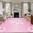 thumbnail image 1 of Rectangle Area Rugs 6 x 9 Ft, Valentine's Day Non-Slip Residential Carpet, Pink Bowknot Ribbon Modern Mother's Day Indoor Crawling Mats Runner Rugs for Living Room/Dining Room/Bedroom, 1 of 8