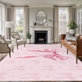 thumbnail image 1 of Rectangle Area Rugs 8 x 10 Ft, Pink Bow Non-Slip Residential Carpet, Cute Watercolor Girls Cartoon Luxury Indoor Crawling Mats Runner Rugs for Living Room/Dining Room/Bedroom, 1 of 8