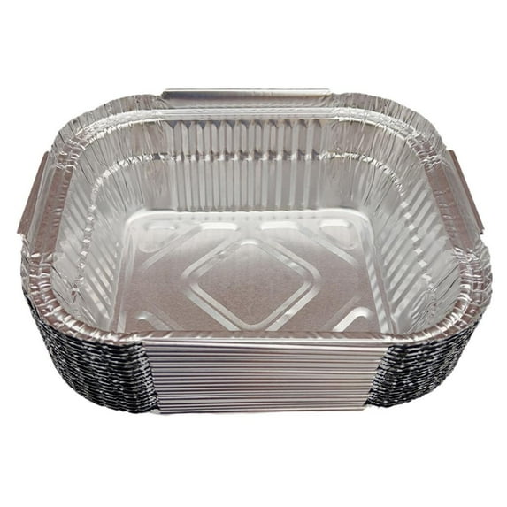 Rectangle Baking Cake Pans, Recyclable Aluminum Heat Resistant Disposable Loaf Containers for Cooking, Baking, Meal , - 20Pcs_410ml