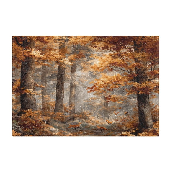 Rectangle Bath Rugs Plush Bathroom Carpet Mat Non Slip Bathroom Mats Beautiful Autumn Forest
