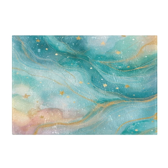 Rectangle Bath Rugs Plush Bathroom Carpet Mat Non Slip Bathroom Mats Beautiful Watercolor Stars