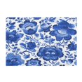 thumbnail image 1 of Rectangle Bath Rugs Plush Bathroom Carpet Mat Non Slip Bathroom Mats Blue Floral Pattern, 1 of 5
