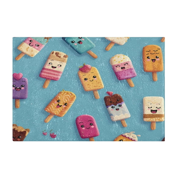 Rectangle Bath Rugs Plush Bathroom Carpet Mat Non Slip Bathroom Mats Cute Various Colors Popsicles