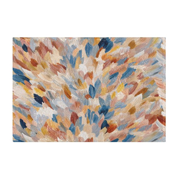 Rectangle Bath Rugs Plush Bathroom Carpet Mat Non Slip Bathroom Mats Earthy Colors Watercolor-textured