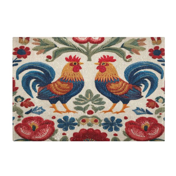 Rectangle Bath Rugs Plush Bathroom Carpet Mat Non Slip Bathroom Mats Male and Female Chickens