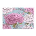 thumbnail image 1 of Rectangle Bath Rugs Plush Bathroom Carpet Mat Non Slip Bathroom Mats Pink Peony Pattern, 1 of 5
