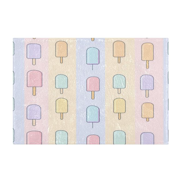 Rectangle Bath Rugs Plush Bathroom Carpet Mat Non Slip Bathroom Mats Popsicle Pattern