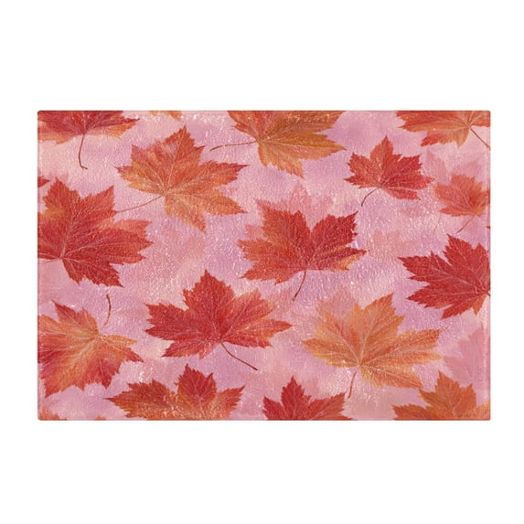 Rectangle Bath Rugs Plush Bathroom Carpet Mat Non Slip Bathroom Mats Red Maple Leaf Pattern