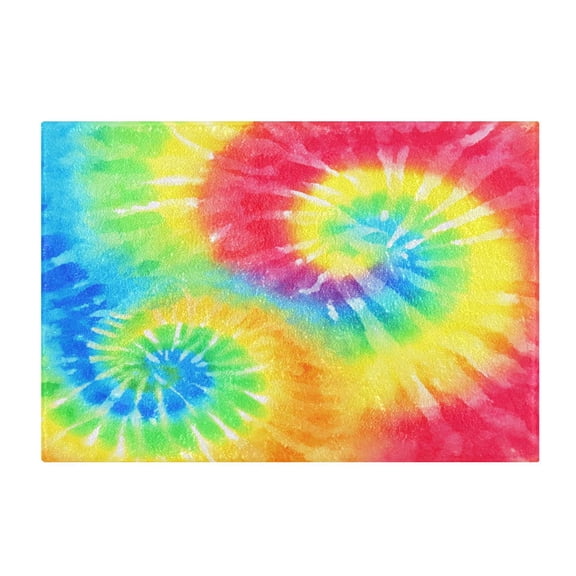 Rectangle Bath Rugs Plush Bathroom Carpet Mat Non Slip Bathroom Mats Tie-dyed Colorful Spiral Pattern