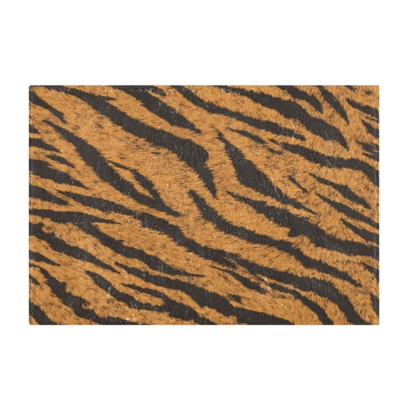 Rectangle Bath Rugs Plush Bathroom Carpet Mat Non Slip Bathroom Mats Tiger Stripes Pattern