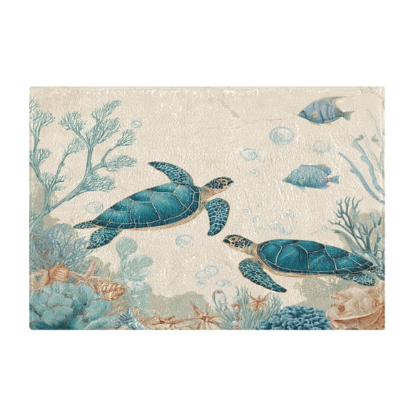 Rectangle Bath Rugs Plush Bathroom Carpet Mat Non Slip Bathroom Mats Underwater Scene Featuring
