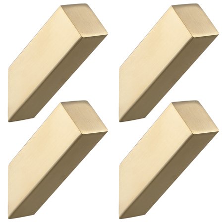 Rectangle Bathroom Robe Hook and Towel Hook in Stainless Steel Brushed Gold (4-Pack)
