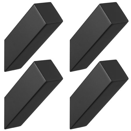 Rectangle Bathroom Robe Hook and Towel Hook in Stainless Steel Matte Black (4-Pack)