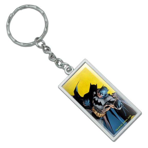 Rectangle  Batman Character Keychain in Chrome Plated Metal