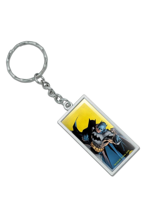 Rectangle  Batman Character Keychain in Chrome Plated Metal