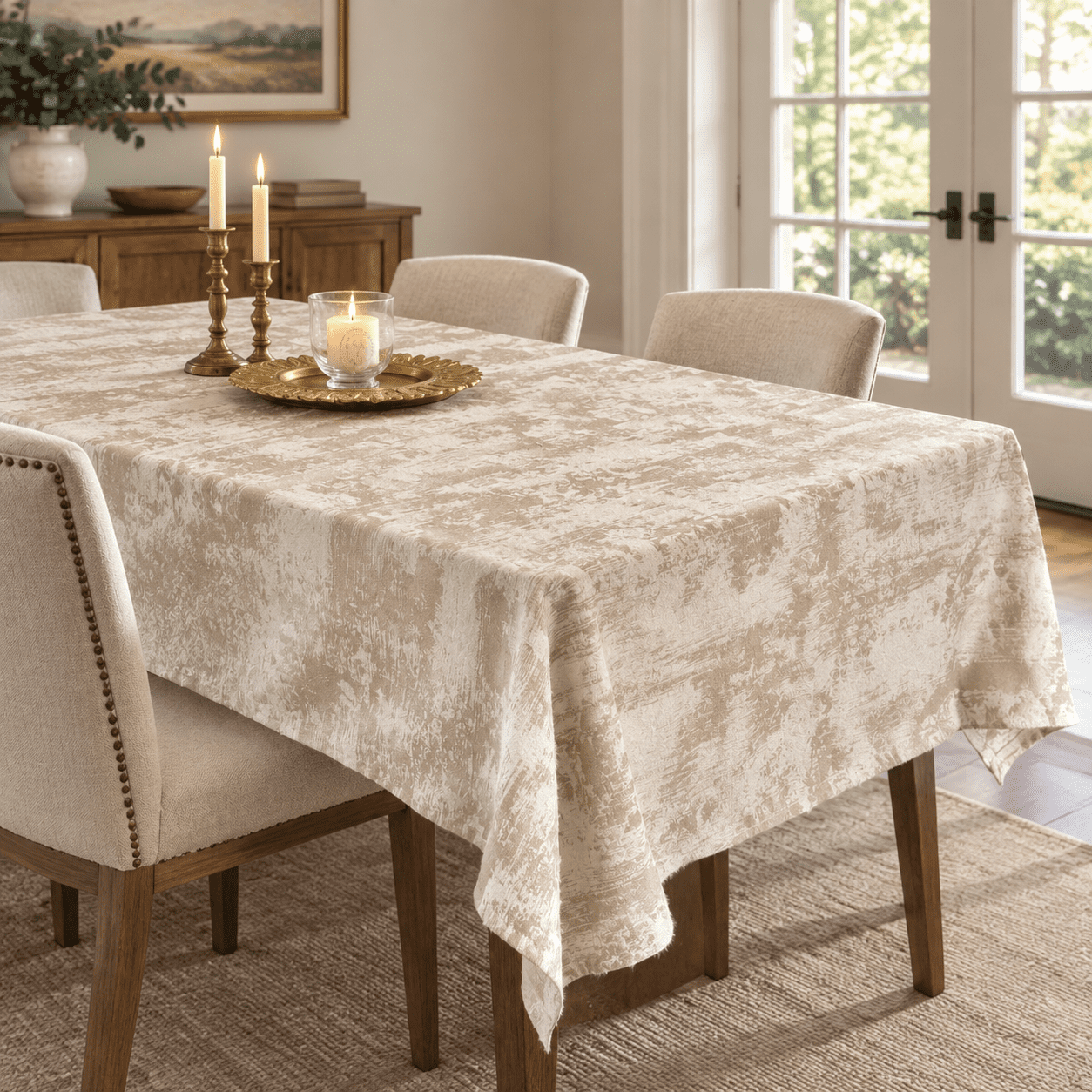 Rectangle Beige Tablecloth 60 X 84 Inch - Walmart.com