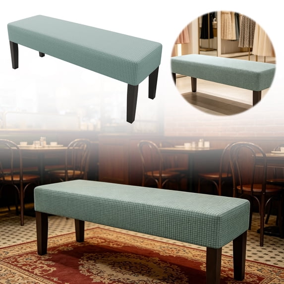 Rectangle Bench Covers Removable Dining Chair Cover Soft Fit Universal Stretch Bench Chair Slipcovers, Anti-Dust Washable Jacquard Seat Protector for Bedroom Living Room Kitchen
