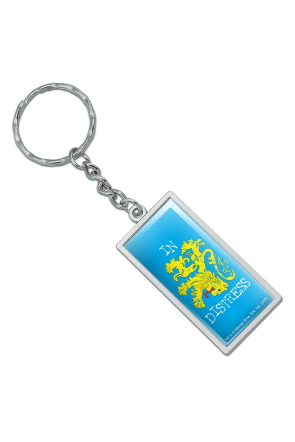 Rectangle Big Bang Theory In Distress Keychain in Chrome Plated Metal