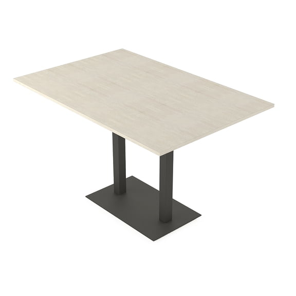 Rectangle Bistro Height Meeting Table Double Metal Base 48x72 Bar Table