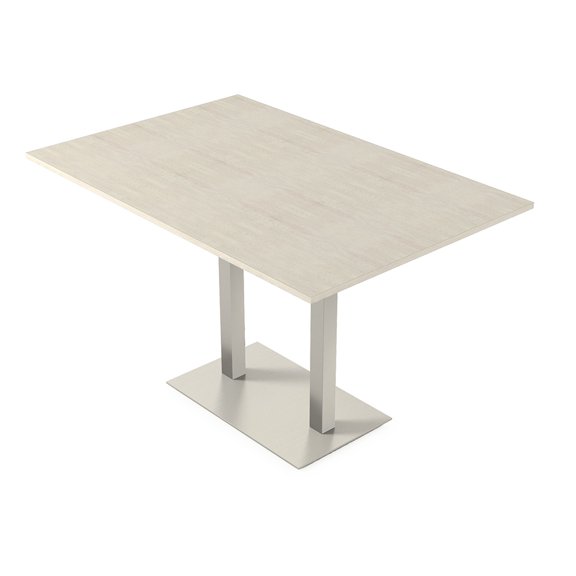 Rectangle Bistro Height Meeting Table Double Metal Base 48x72 Bar Table