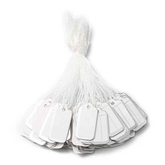 Rectangle Blank Signs Sales Price Label Tags for Retail Store Commerce Favors Display with Cotton Silver Color Rectangle 10.1cm