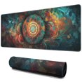 thumbnail image 1 of Rectangle Boho Style Mandala Mouse Mat, Gothic Cool Mousepad with Design, Large Non-Slip Rubber Gaming Mouse Pad with Stitched Edges, Office Mouse Pad for Women Men Kids, 31.5x11.8in, 1 of 7