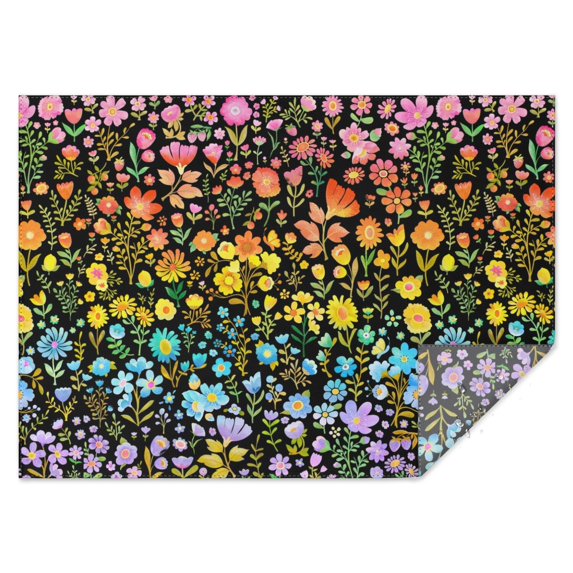 Rectangle Boho Style Waterproof Tablecloth 60×84 Inch, Bohemian Colorful Floral Reusable Indoor/Outdoor Durable Table Cover for Party Kitchen Dinner Room Decor