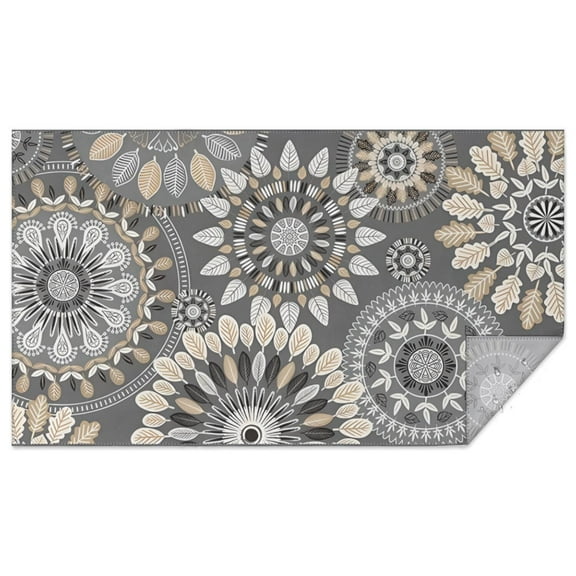 Rectangle Boho Waterproof Tablecloth 60×102 Inch,Bohemian Style Floral Vintage Reusable Indoor/Outdoor Durable Table Cover for Party Kitchen Dinner Room Decor