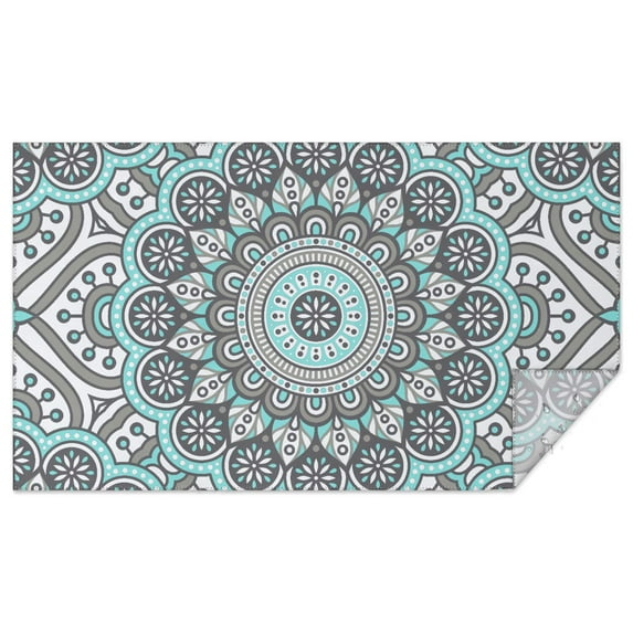 Rectangle Boho Waterproof Tablecloth 60×102 Inch,Bohemian Style Floral Vintage Reusable Indoor/Outdoor Durable Table Cover for Party Kitchen Dinner Room Decor